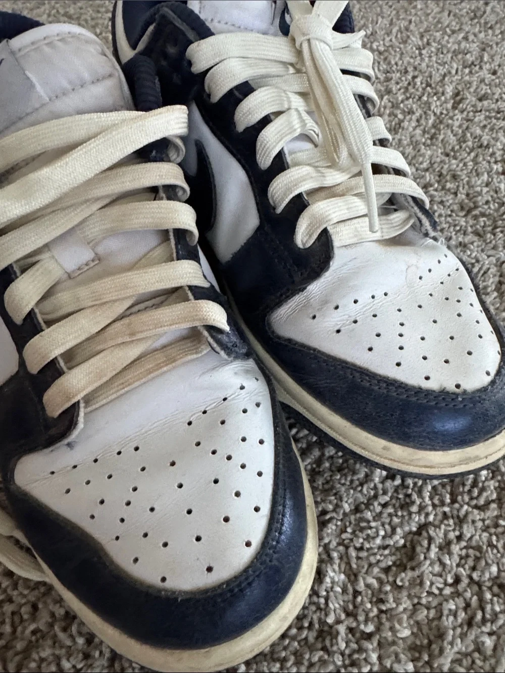 Nike Men’s Low-Top Sneakers in White and Navy